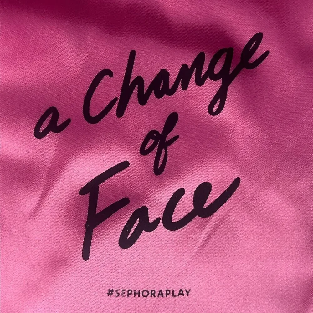 Sephora A Change of Face Drawstring Satin MakeUp Delicates Travel Bag Pink New